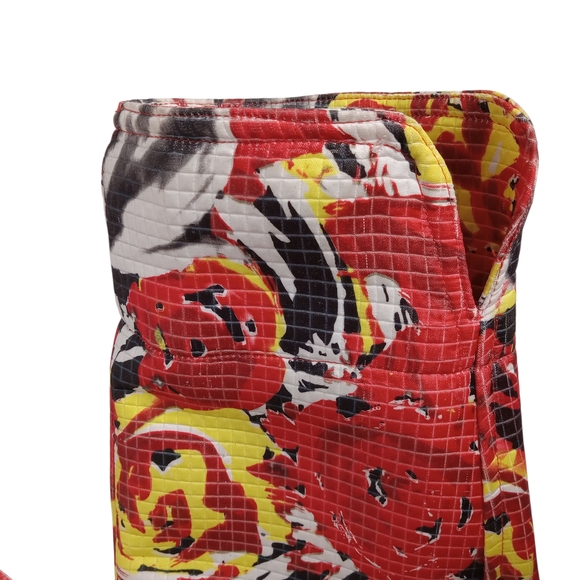 SARA ISABELLA OPEN FRONT FLORAL JACKET XL VGC RED; BLK. YELLOW AND WHITE - Picture 7 of 10